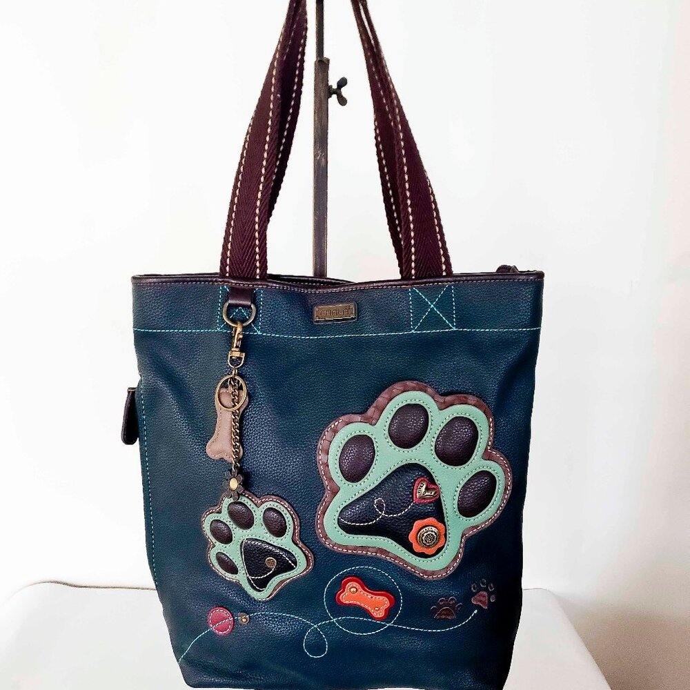 Chala Blue Zip Tote Animal Lover Shoulder Bag